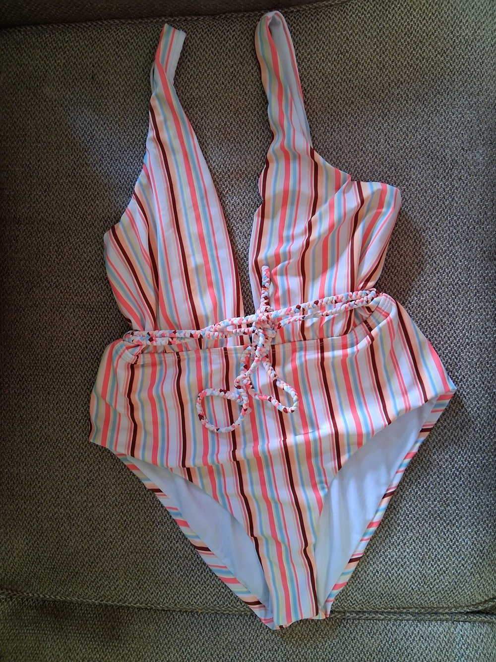 Reef High Cut Desert Daze Plunge One Piece Swimsuit Size Large